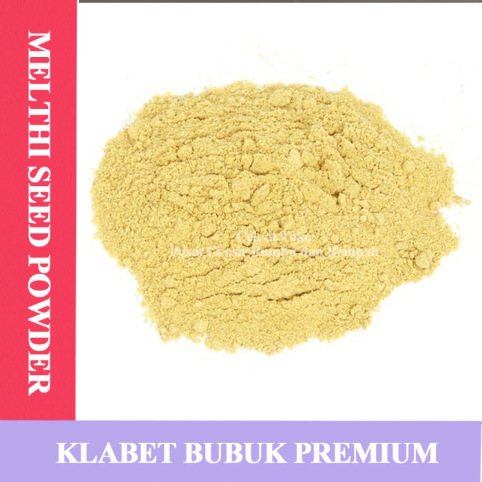

Klabet Bubuk 1 KG / Organic Fenugreek Powder / Methi Seeds Powder