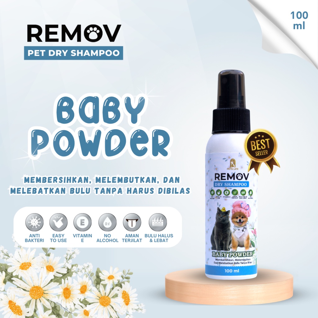 REMOV Dry Shampoo Cats &amp; Dogs 100 Ml | 250 Ml