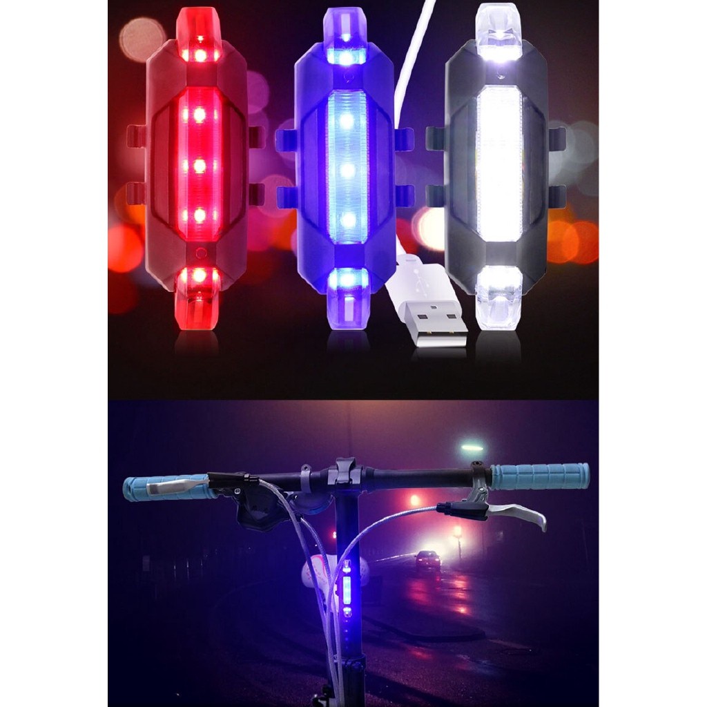 Lampu Belakang Sepeda LED Tail Light USB Rechargeable