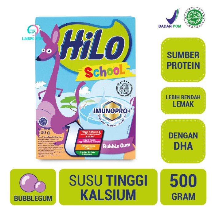 

HiLo School Bubble Gum 500gr - Susu Tinggi Kalsium