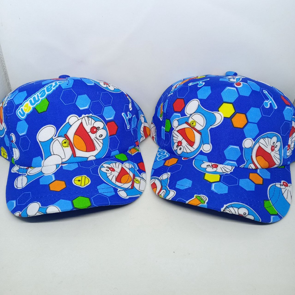 Topi Baseball Doraemon Untuk  Anak Motif Gambar Karakter Animasi Kartun Kesukaan Anak-Anak