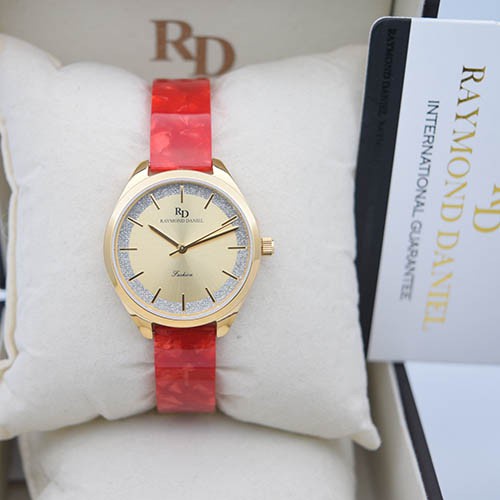 Raymond Daniel RD 240 Gold Akr.Merah, Jam Tangan Wanita, Original