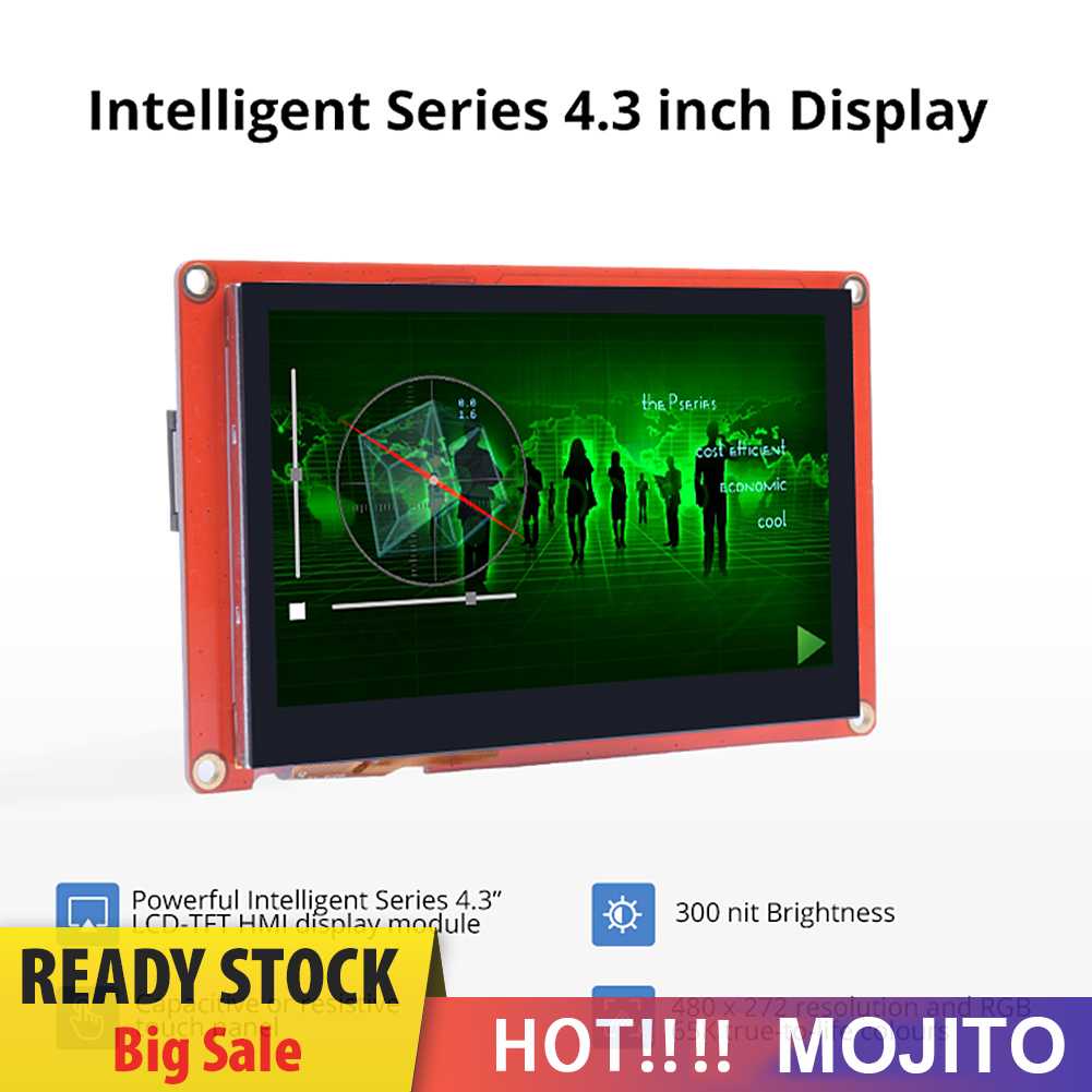 Lcd-tft HMI Display 4.3 Inci480 * 272modul Layar Sentuh Untuk Komponen Listrik