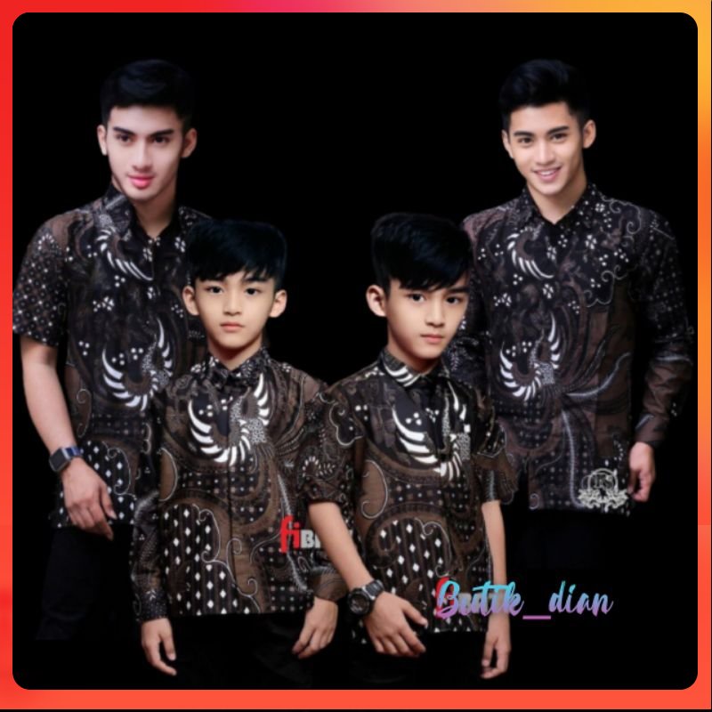 TERBARU Couple sweet/couple batik ayah dan anak cowok BATIK HITAM