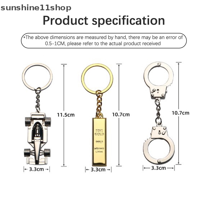 Sho Lucu Emas Zinc Alloy Persegi Panjang Gantungan Kunci Mini Gold-color Bar Key Rings N