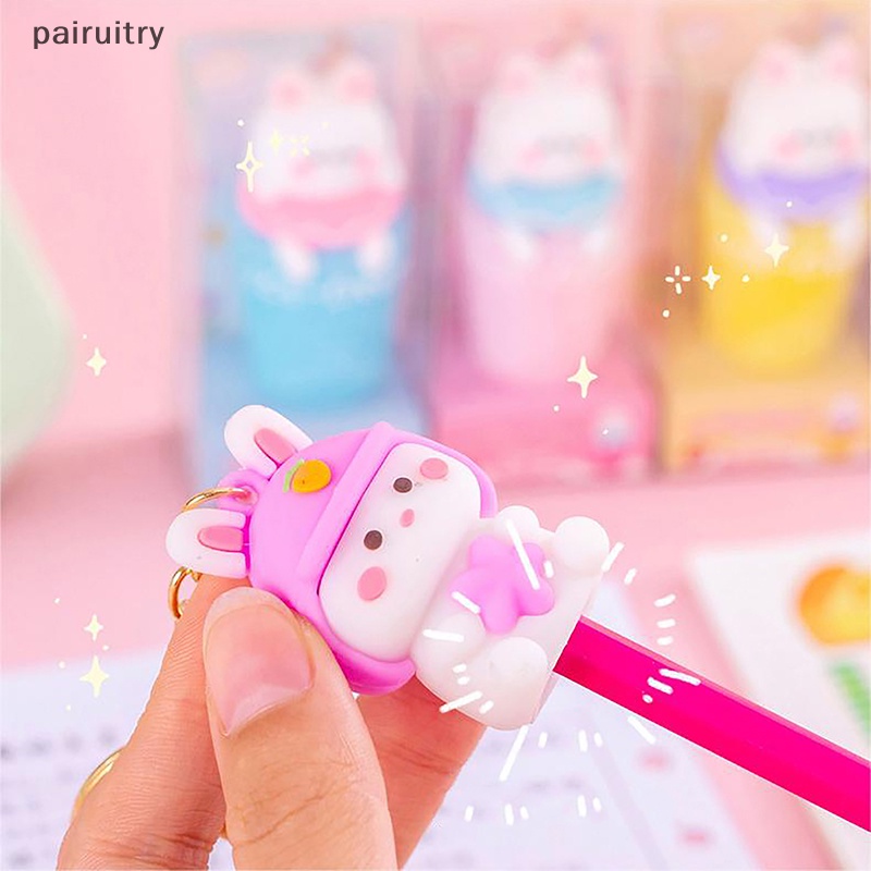 Prt Warna Random Kawaii Kartun Silikon Pengasah Pensil Untuk Anak Sekolah Hadiah Kado Pengasah Pensil Siswa Sekolah Alat Tulis PRT