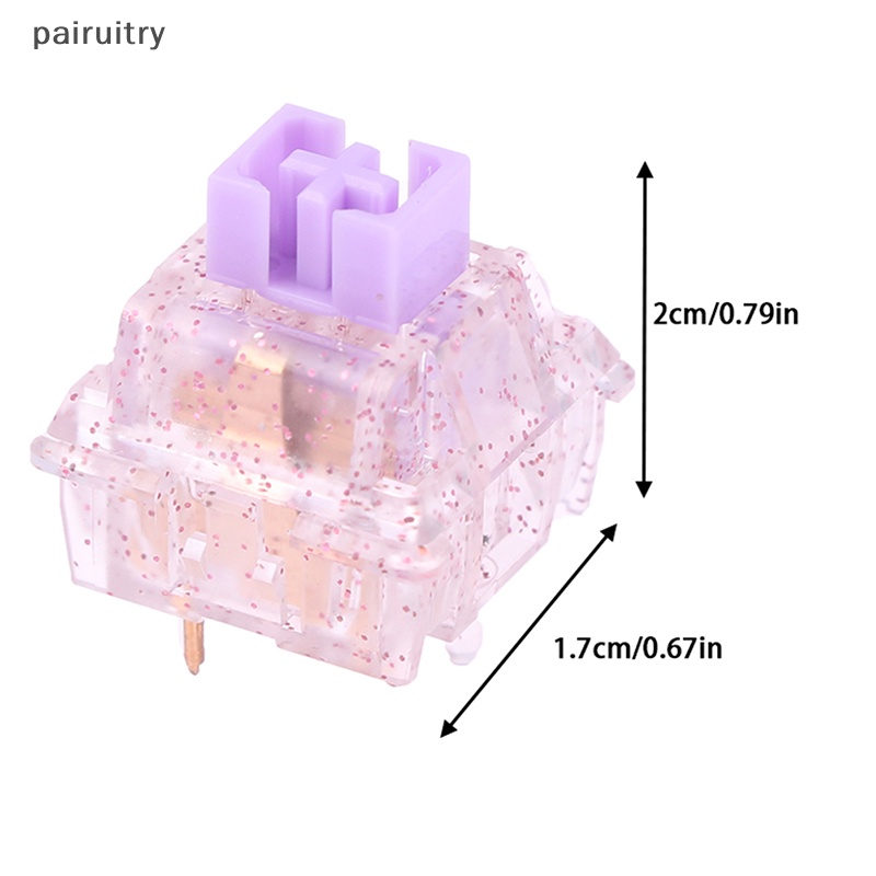 Prt 5pin RGB 30g 45g 62g 67g 80g force mx clone Untuk keyboard Mekanik 60m KeyFirst Bling Linear Switch Gold Sping Kristal Transparan PRT