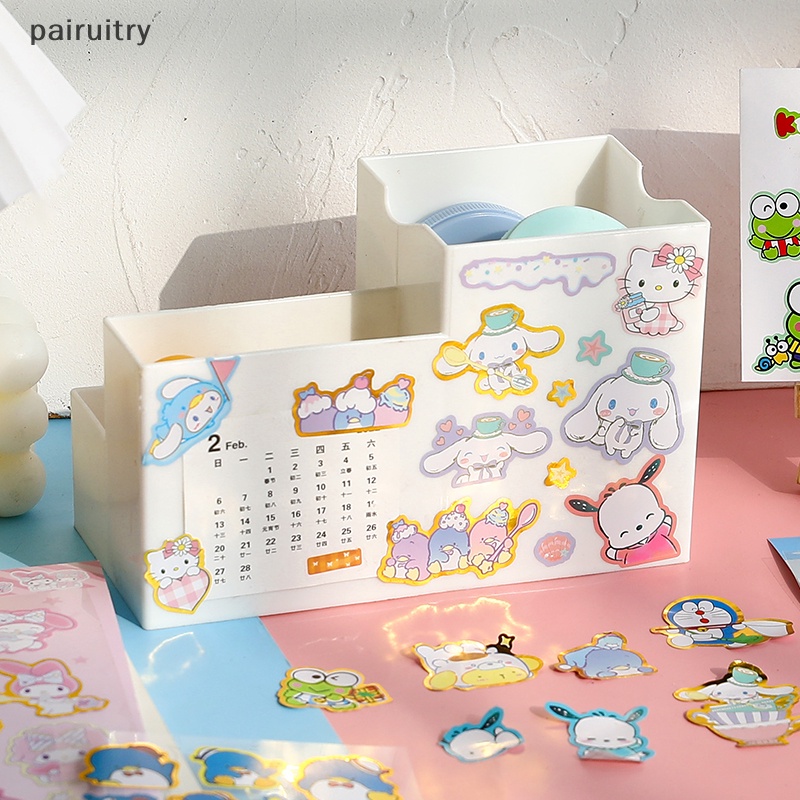 Prt Seri Koleksi Lucu Kartun Hewan Leaflet Pvc Tahan Air Bronzing Stiker Tangan Akun Korea Diy Stationery Sticker PRT