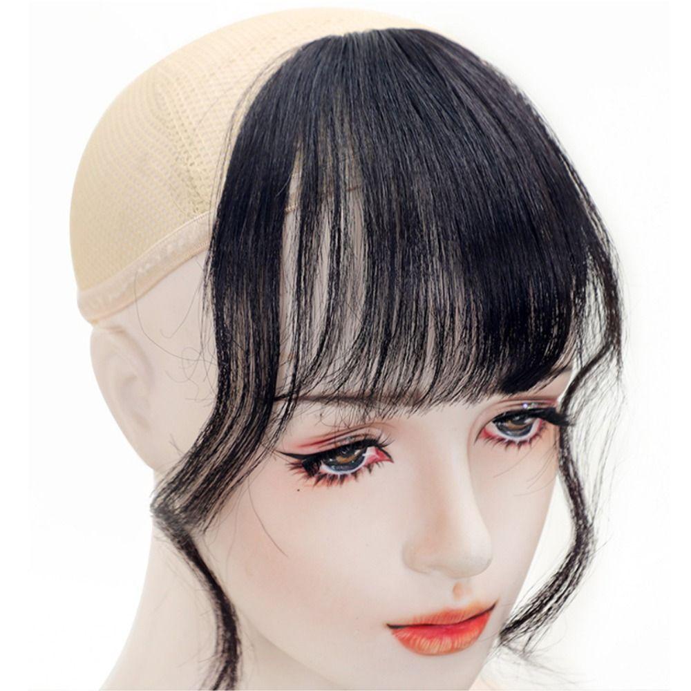 Mxbeauty Poni Rambut Palsu Trendi Kualitas Tinggi Mulus Sintetis Klip In hair Extension Human hair Invisible Long Curly Bangs Fringe Front Wig