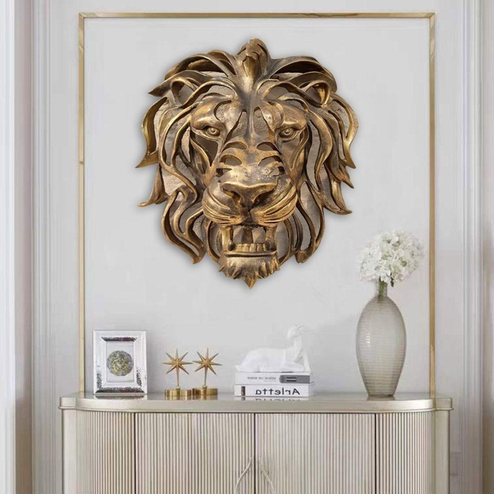 CHOOKYY Chookyy Lion Head Wall Art Ornamen Gantung Kualitas Tinggi Untuk Taman Rumah Dinding Tempel Art