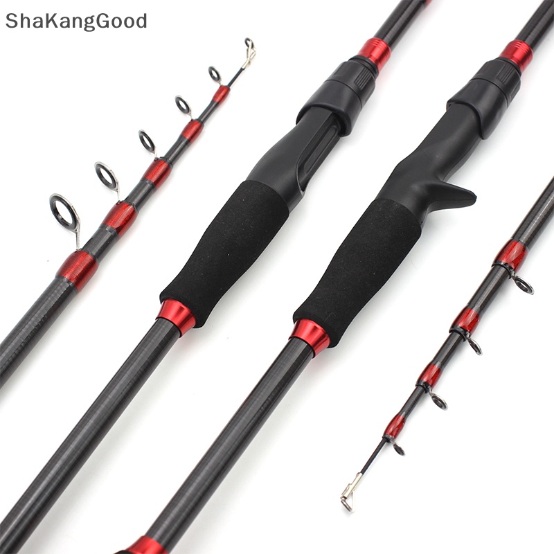 Skid 1.6m-2.7 M Telescopic Fishing Rod Carbon Portable Spinning Casg Rod Pemikat Pancing SKK