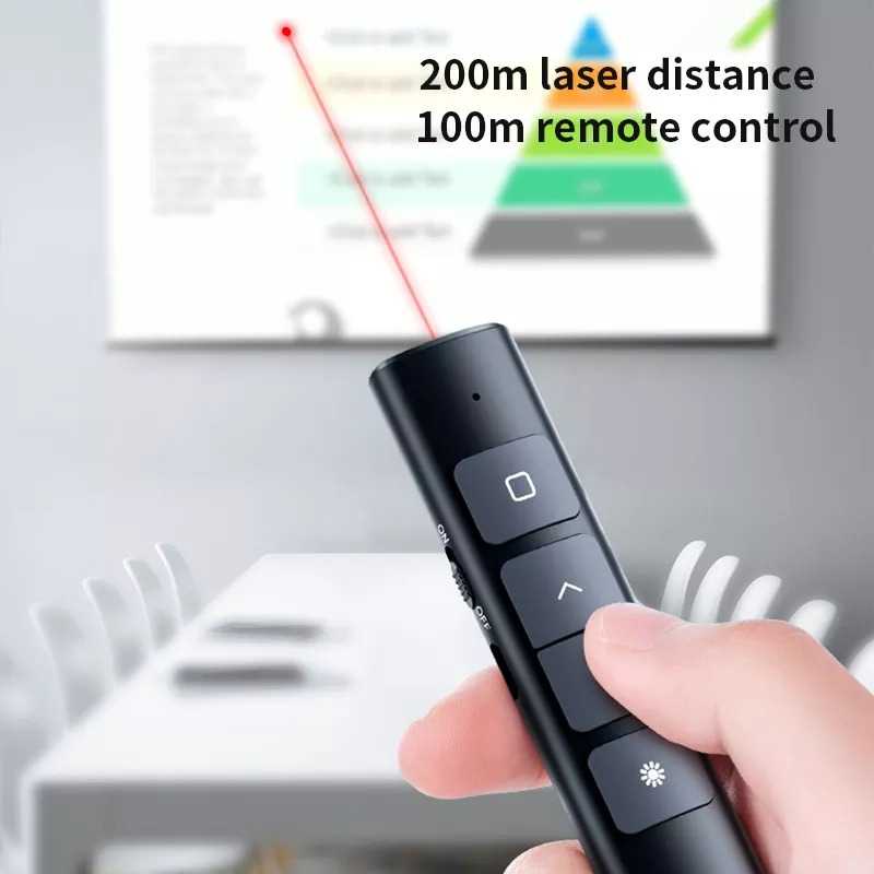 Taffware Laser Pointer Presentasi Pen Remote Wireless 200 Meter 2.4GHz - QS-216