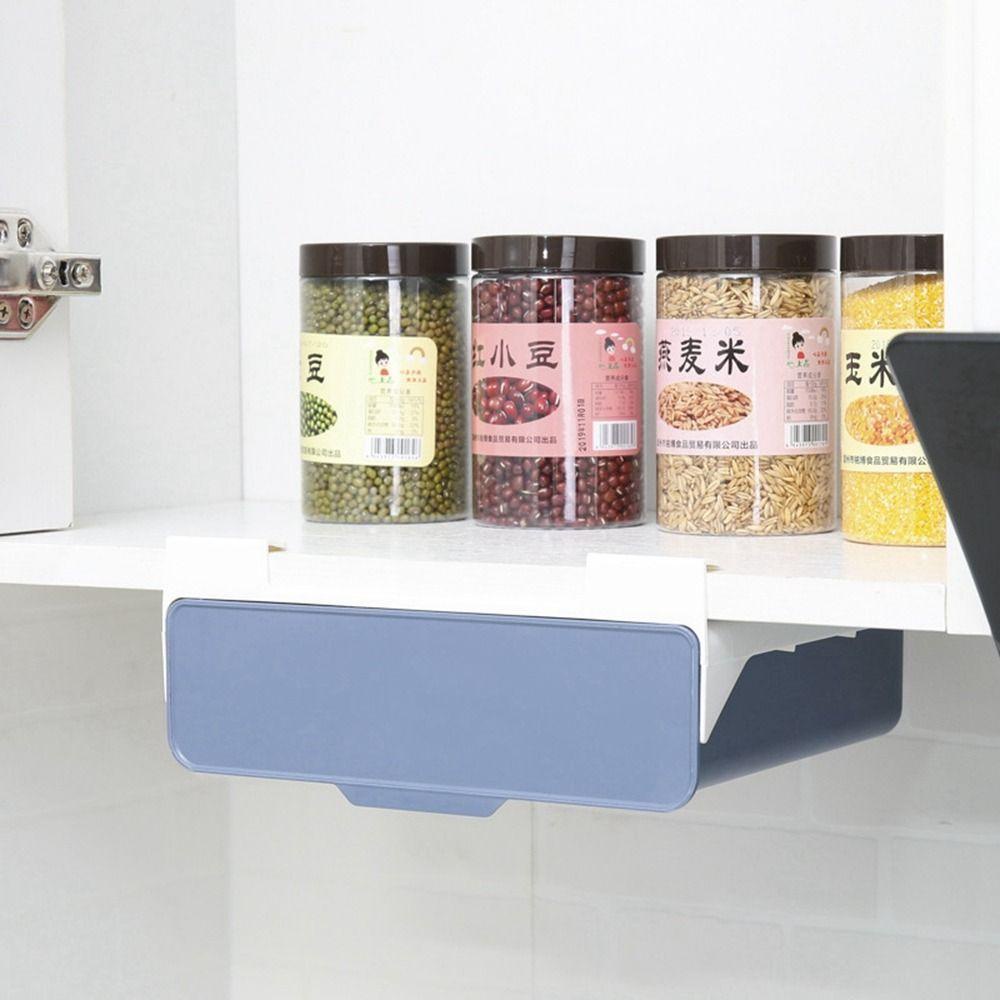 [Elegan] Kotak Penyimpanan Aksesoris Dapur Gantung Plastik Tahan Lama Tempat Sendok Garpu Praktis