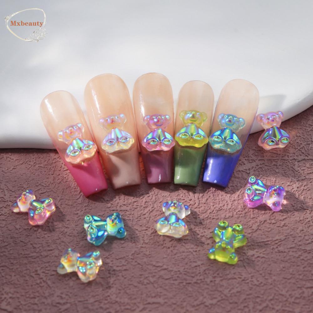 Mxbeauty Beruang Dekorasi Kuku Wanita Lucu Manicure Aksesoris Hiasan Kuku Jepang Nail Art 3D Nail Jewelry