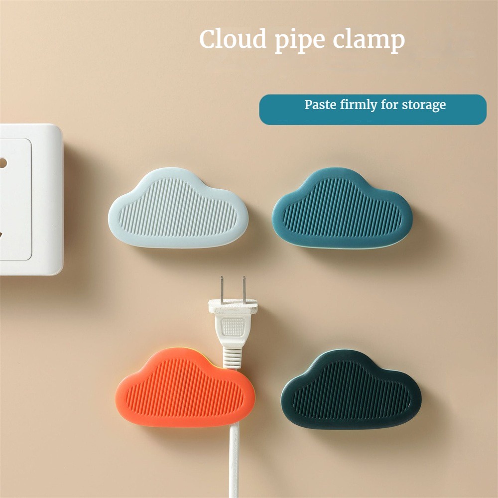 Manager Cloud Berbentuk Plug Organizer Pengatur Kabel Penjepit Tetap Kawat Winder Punch-Free Kabel Daya Kabel Data Winder Kabel Klip Manajemen Kabel