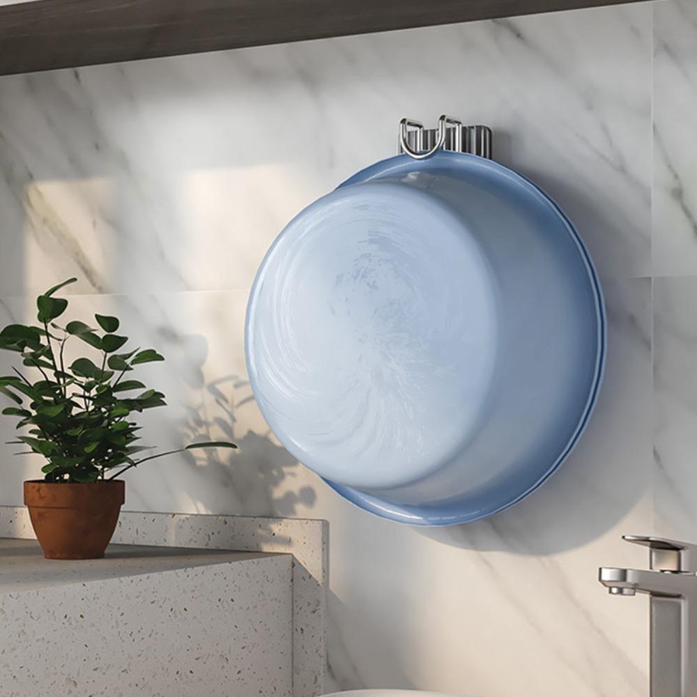 Jeromy Kait Wastafel Anti Air Perekat Tempel Dinding Bebas Pukul Hemat Ruang Sticky Wash Basin Organizer
