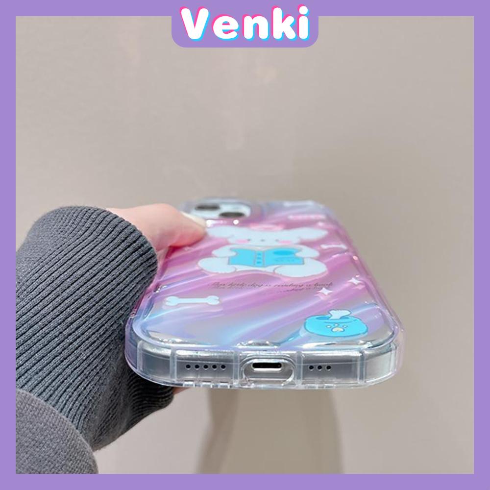 VENKI - Untuk iPhone 11 iPhone Case Laser Reflektif Bening Phone Case TPU Soft Shockproof Airbag Phone Case Cantik Tulip Kompatibel dengan iPhone 14 13 Pro max 12 Pro Max XR 7 8PLus