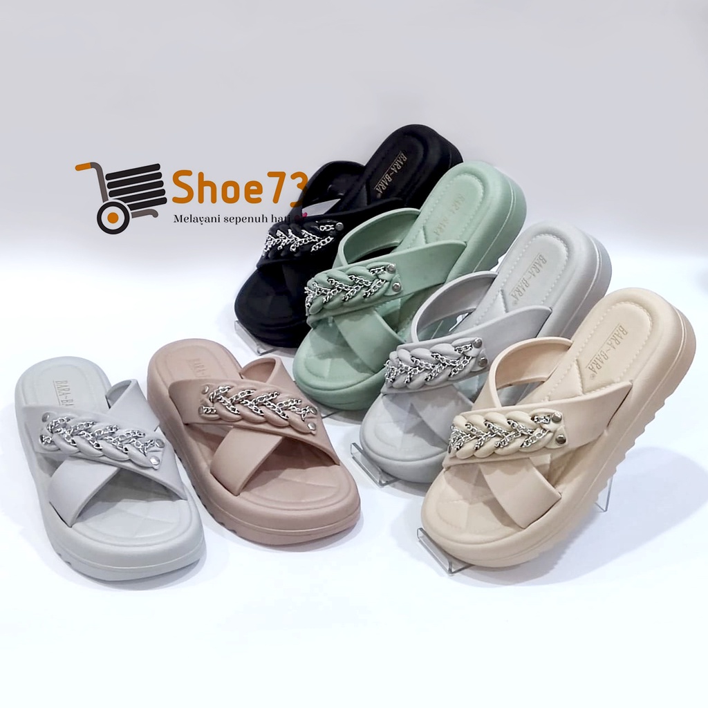 BARA-BARA JSL 2208 V26 NEW SIZE 36-40 ORIGINAL l Sandal Selop Silang Jelly Wanita l Sendal Kokop Cewek Impor