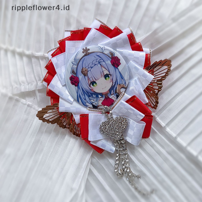 {rippleflower4.id} Anime Badge Holder Sweet Retro Design Dekorasi Aksesoris Pin Bros Lolita Pita Bunga Ransel Badge Holder Base Tray~