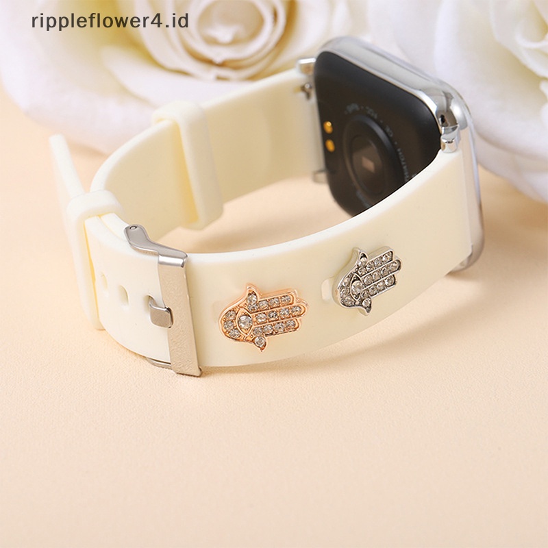 {rippleflower4.id} Kreatif Watch Band Ornamen Bros Wristbelt Cincin Hias Tali Paku Studs~