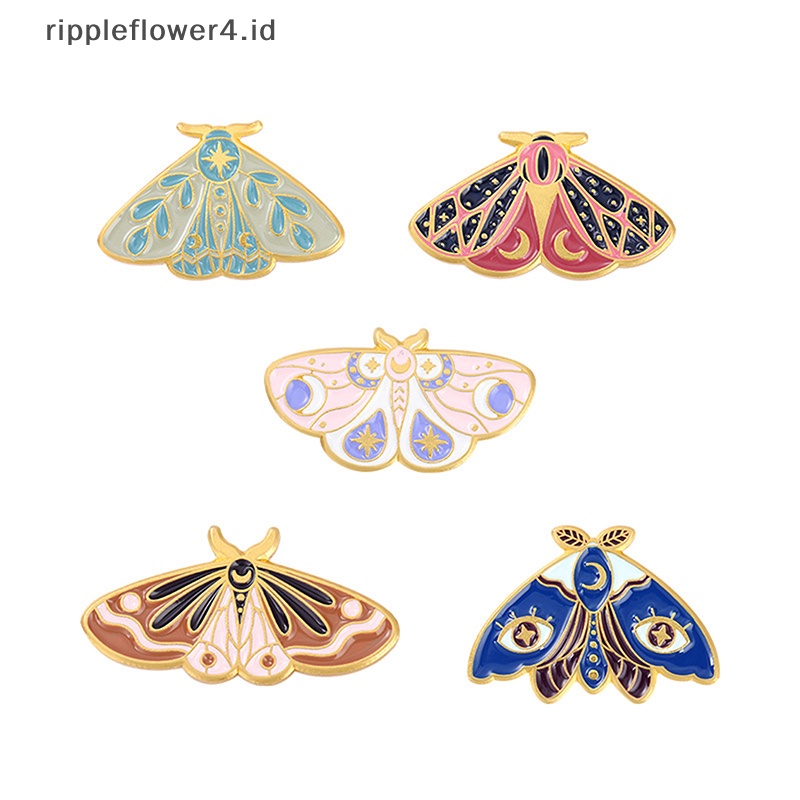 {rippleflower4.id} Warna Enamel Pin Art Paing Serangga Tas Bros Kerah Lencana Kartun Perhiasan~