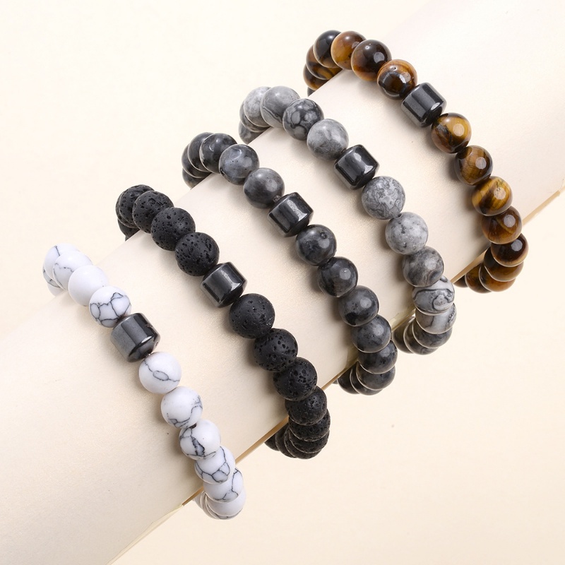 Gelang Manik-Manik Batu Tiger Eye/ Gelang Tali Kepang Adjustable/ Lava Rock Pria Wanita Yoga Healing Balance Bracelets