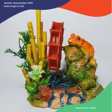 hiasan aquarium bambu katak, hiasan aquarium bambu katak kincir, hiasan aquarium katak bambu kincir,