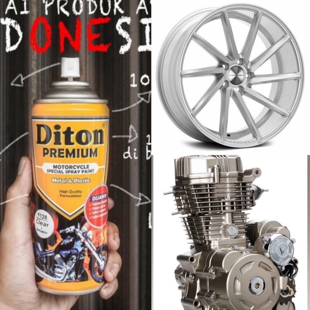 cat semprot pilok pilox diton premium varian mesin dan velg  magnesium titanium grey 400cc