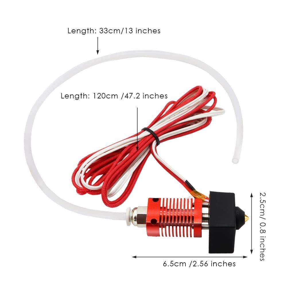 Hot End Kit Populer Untuk Ender3 MK8 Extruder Kit 0.4mm Nozzle Sambungan Drat Luar