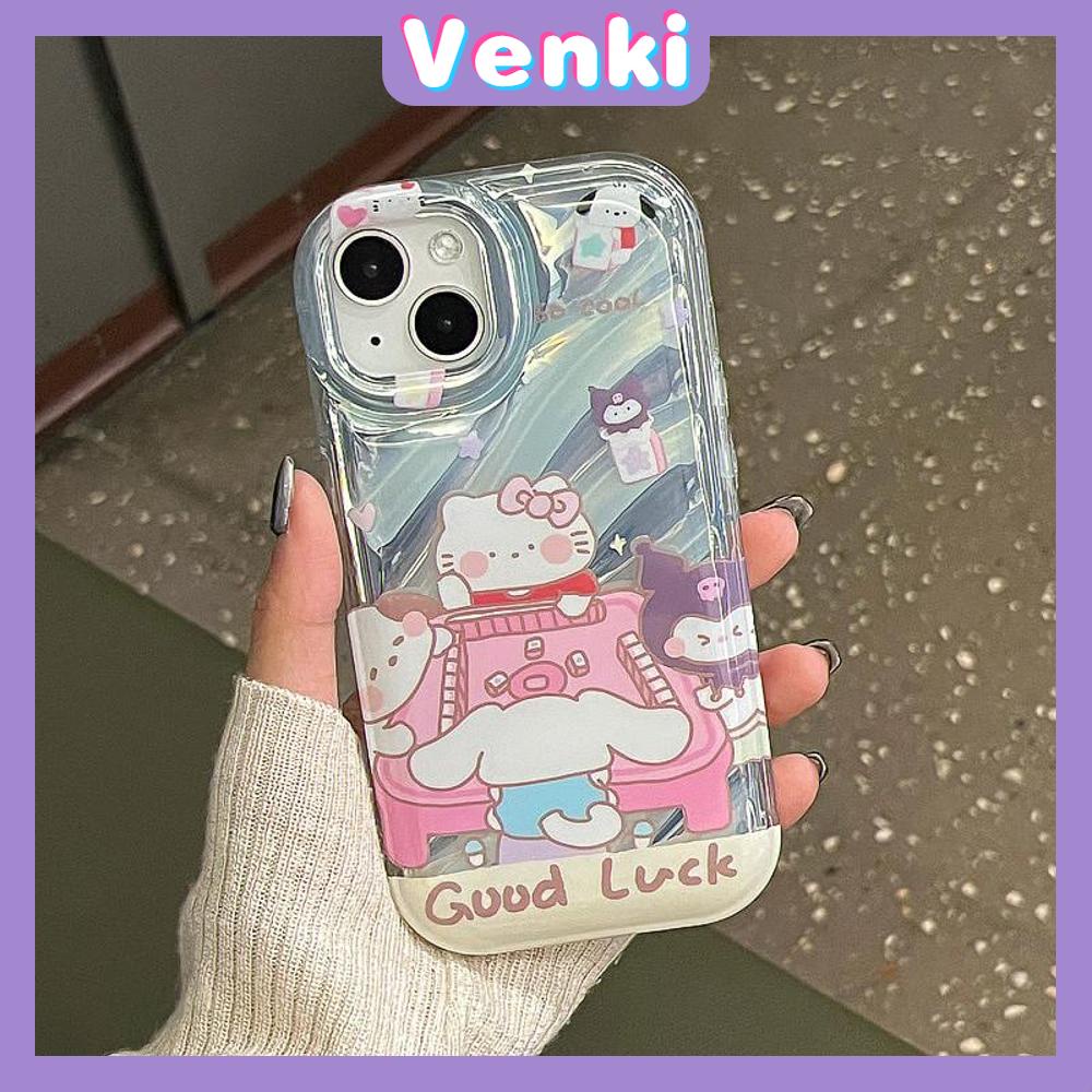 VENKI - Untuk iPhone 11 iPhone Case Laser Reflektif Bening Phone Case TPU Lembut Shockproof Airbag Phone Case Cute Selfie Cat kompatibel dengan iPhone 14 13 Pro max 12 Pro Max XR XR 7 8