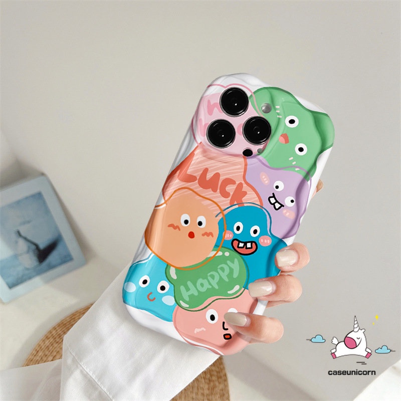 Kartun Hewan Kecil Casing Tepi Melengkung Bergelombang 3D Untuk Redmi A2 10 9T 9a1 10C A2 9C NFC 9A 10A Redmi Note12 8 9 11 10s 10 11s Pro Max POCO M3 Monster Lucu Lembut Tpu Pasangan Cover