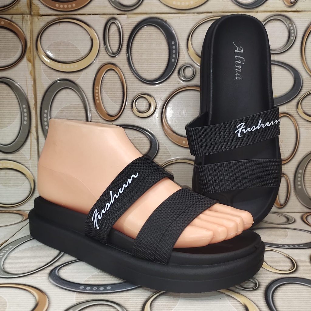 Sandala Wanita Terbaru/Sendal Selop Wedges Jelly Alina Fashion 840-6/Sendal Karet Kekinian