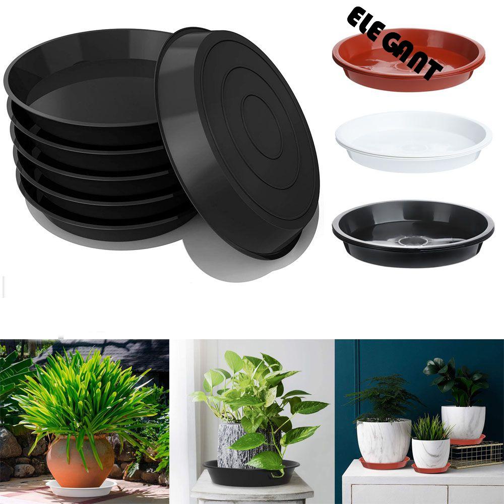 [Elegan] Nampan Tanaman 3Pcs Plastik Indoor Outdoor Rumah Heavy Duty Drip 4/6 /7 /8 /10 Inci Nampan Pot Bunga