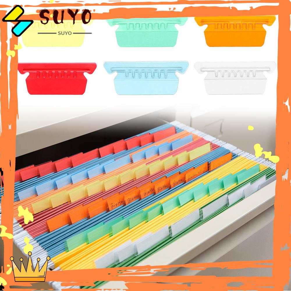 Suyo File Folder Tab Dokumen Kantor Alat Tulis Tab Plastik Gantung