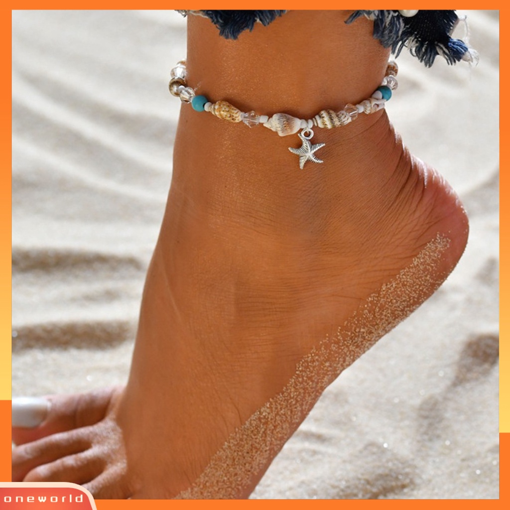 [WOD] Gelang Kaki Ankle Adjustable Aksesoris Kaki Keong Gelang Shell Gaya Boho Untuk Wanita