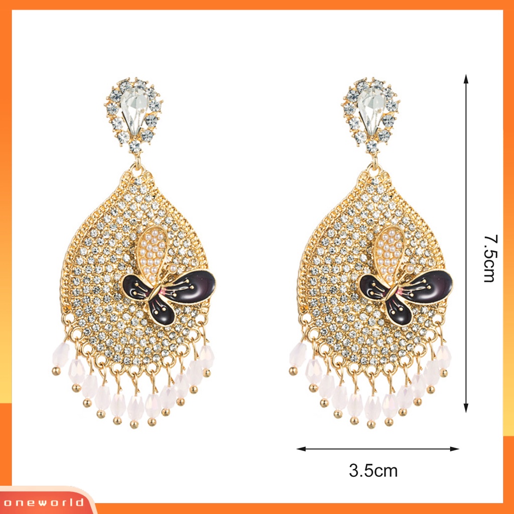 [WOD] 1pasang Anting Giwang Tetes Fashion Berbentuk Teardrop Berkilau Untuk Pakaian Sehari-Hari