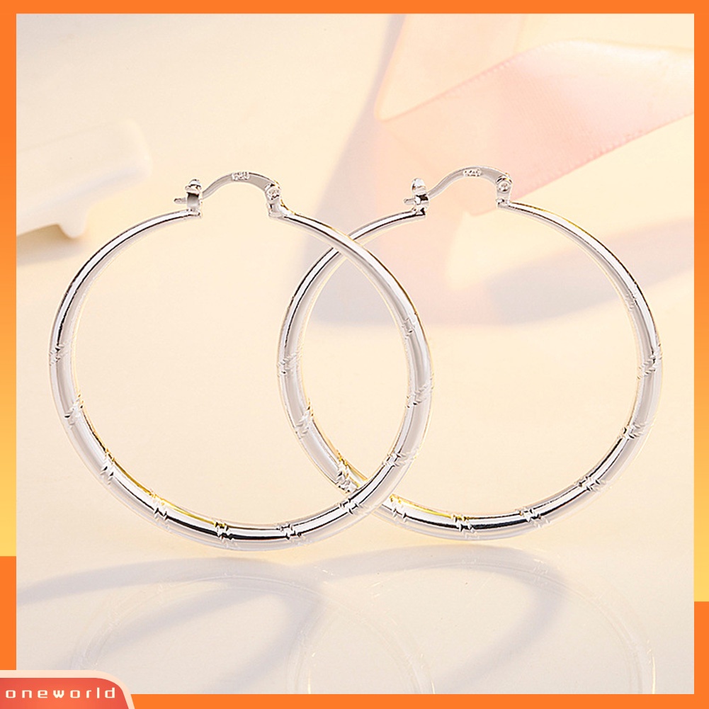 [WOD] Wanita Bergaya Bulat Besar Bentuk Lingkaran Retro Besar Hoop Earrings Perhiasan Hadiah