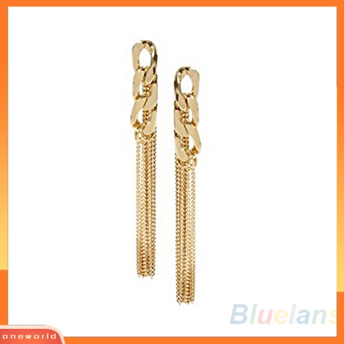 [WOD] Anting Retro Rantai Menjuntai Perhiasan Rumbai Emas Untuk Wanita Pesta Prom Hadiah