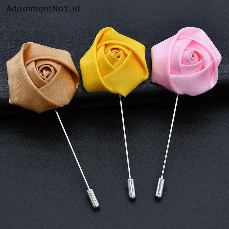 [AdornmentNo1] Groomsmen Boutonniere Wedding Korsase Pria Bros Pin Burdy Sutra Bunga Mawar [ID]