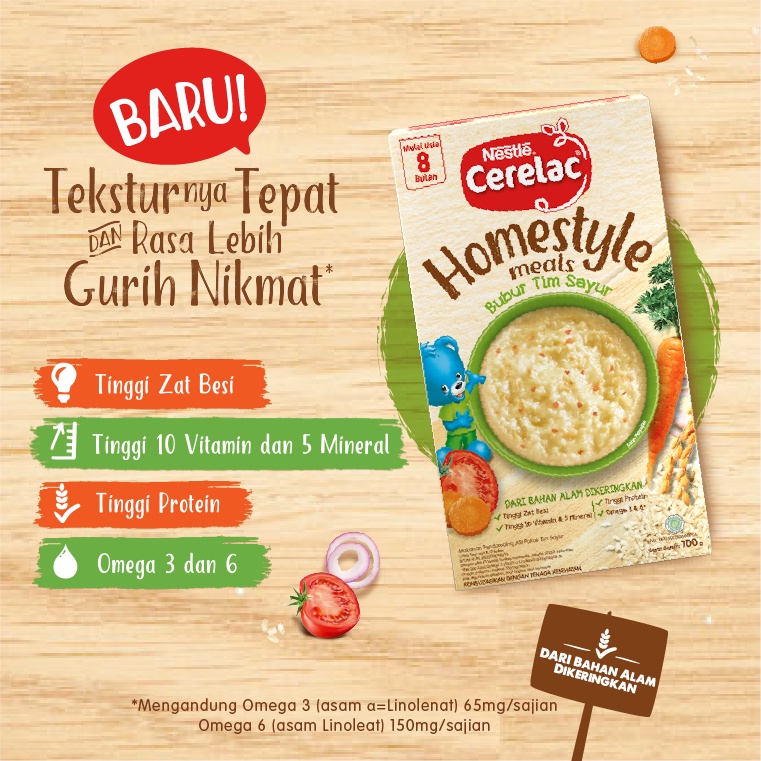 CERELAC HOMEMADESTYLE BUBUR TIM 8+ 100GR / BUBUR BAYI 8 BULAN