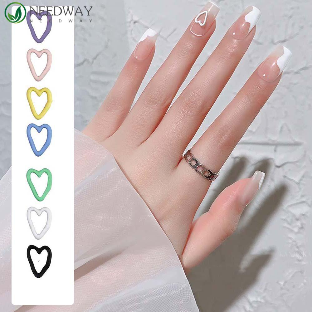 Needway 3D Nail Art Dekorasi Gadis Pesona Jantung Aksesoris Kuku Frosted DIY Desain Kuku