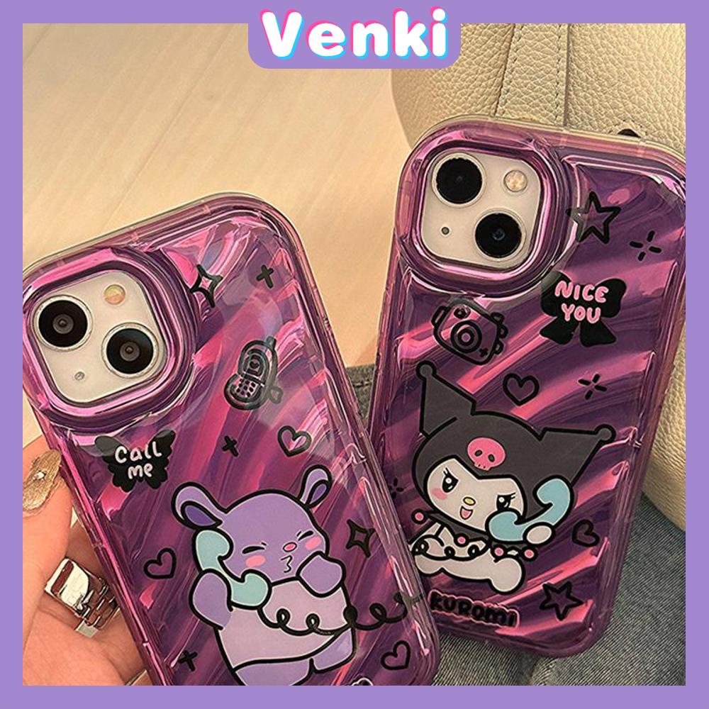 VENKI - iPhone Case untuk iPhone 11 Laser Reflektif Bening Phone Case TPU Soft Shockproof Airbag Case Lucu Kartun Kompatibel dengan iPhone 14 13 Pro Max 12 Pro Max XR XR 7Plus 8Plus