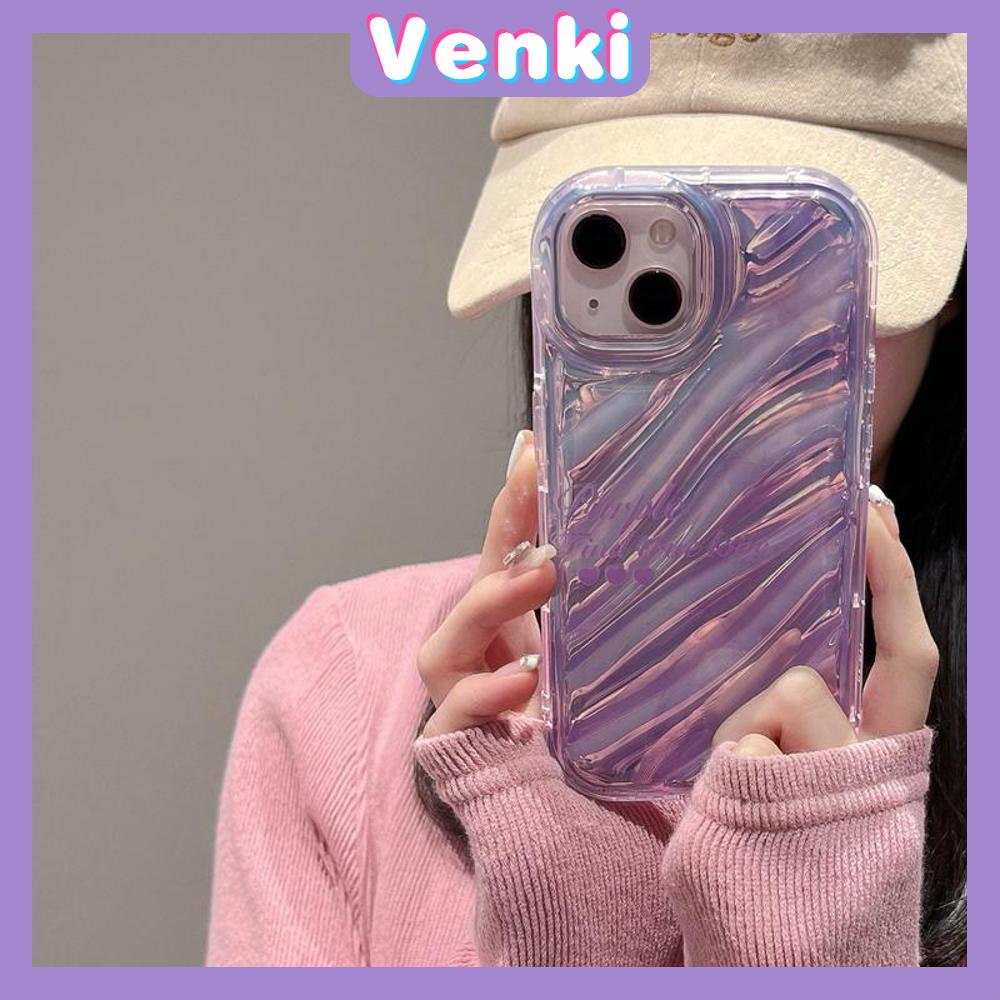 VENKI - iPhone Case untuk iPhone 11 Laser Reflektif Bening Phone Case TPU Soft Shockproof Airbag Case Gradien Sederhana Kompatibel dengan iPhone 14 13 Pro Max 12 Pro Max XR XR 7 8Plus