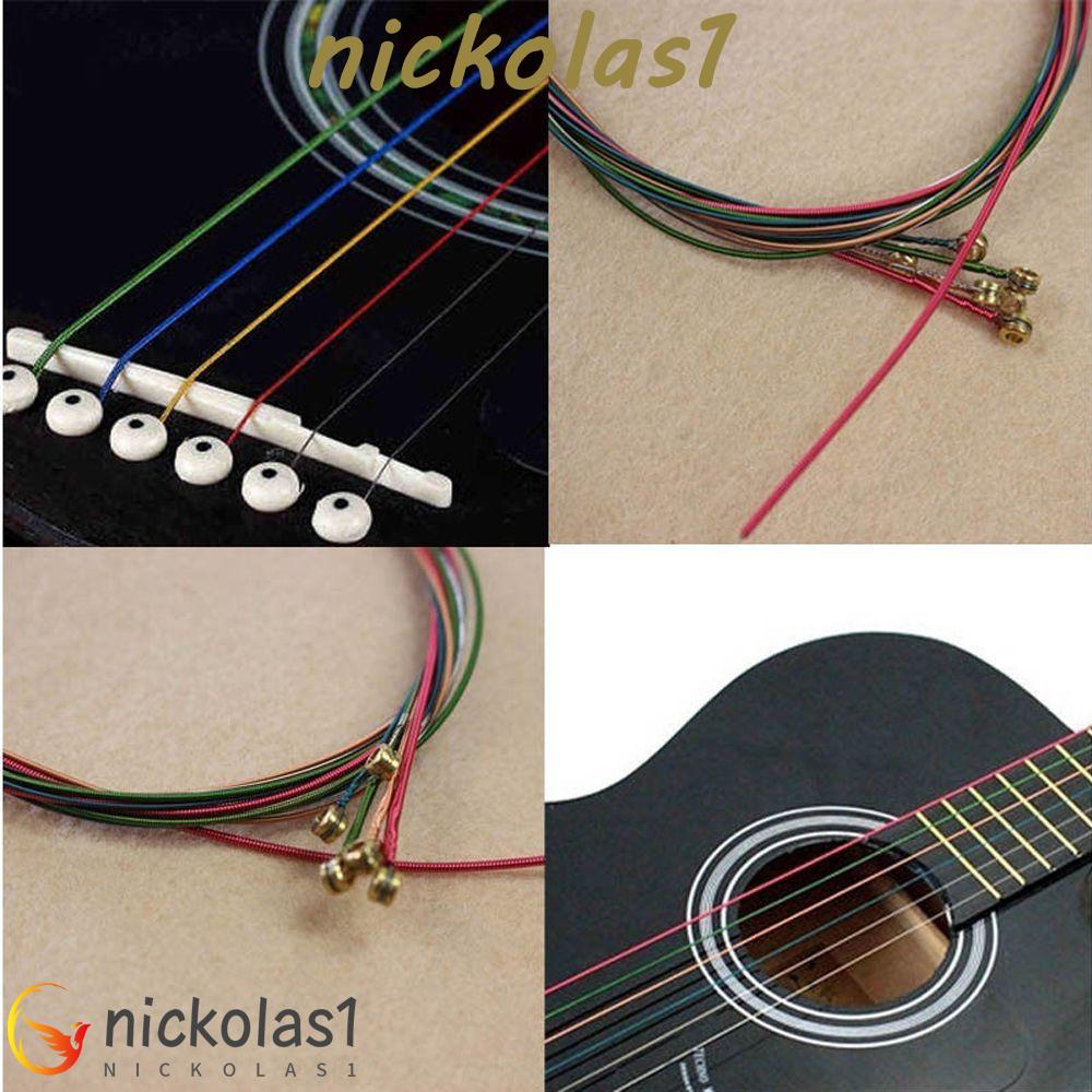 Nickolas1 Senar Gitar Aksesoris Gitar Stainless Steel Kualitas Tinggi Rainbow Warna Warni