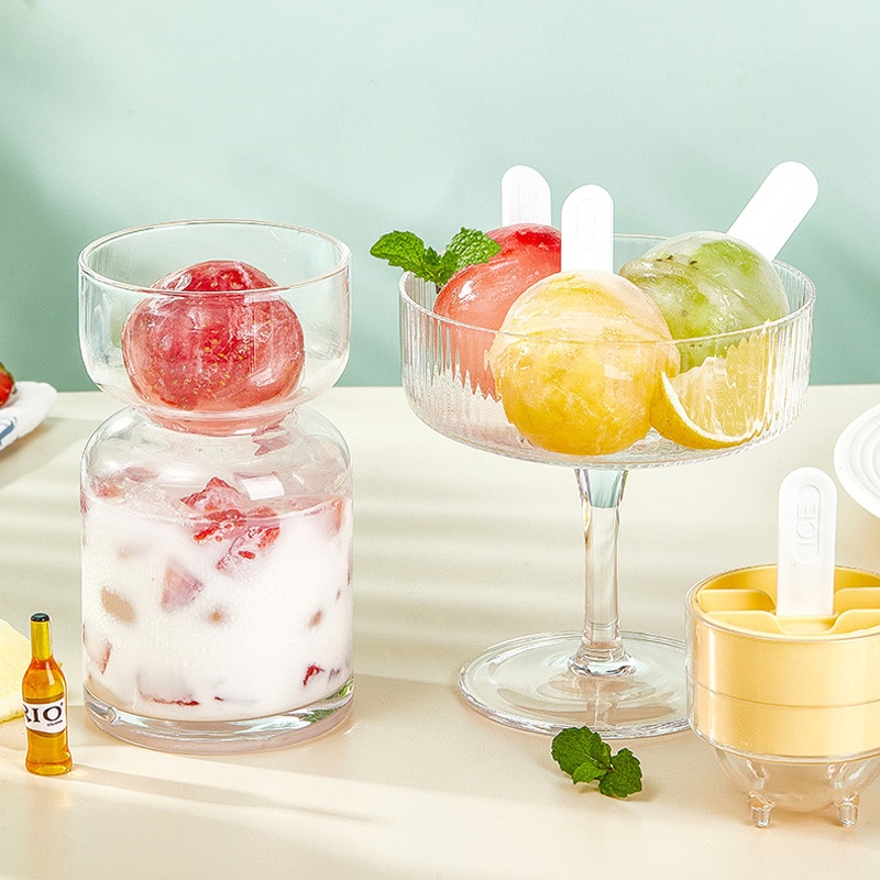 Cetakan Es Bola Lolipop Cetakan Es Krim Es Loli Rumahan Model Ice Grid Cetakan Bola Bulat Whiskey Ice Cube Tray Gadget Dapur