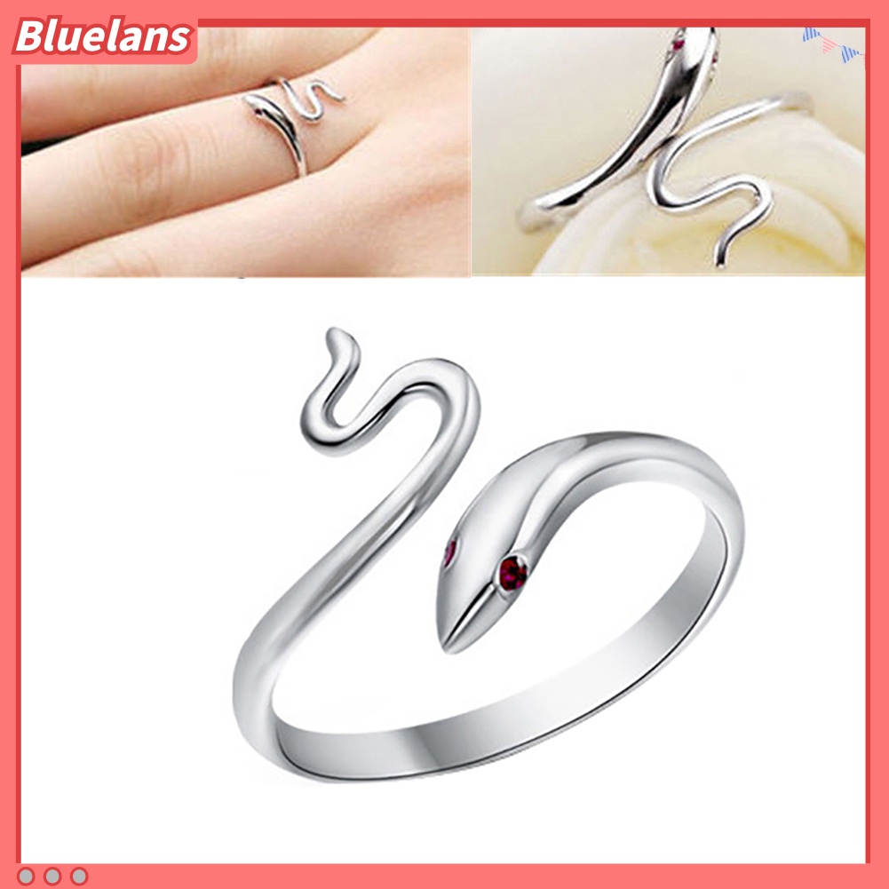 [BLS] Wanita Bukaan Dapat Disesuaikan Bergelombang Ular Jari Cincin Pesta Perjamuan Perhiasan Decor
