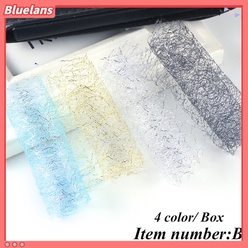 [BLM] 1box Stiker Jaring Kuku Tempel Kuat Panjang Memakai Stiker 3D Nail Art Mesh Stiker Untuk Anak Perempuan