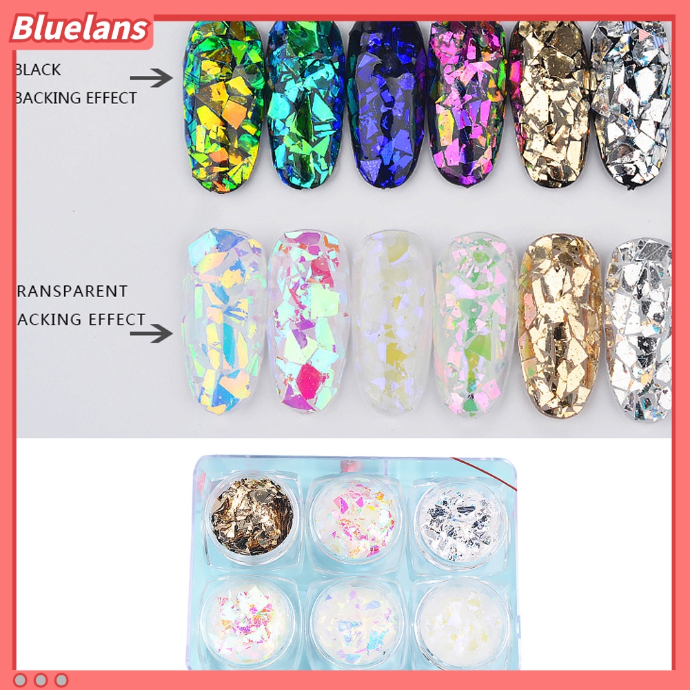[BLM] Nail Art Decor Glitter Irregular Cellophane Fragments Manicure Pedicure Alat DIY