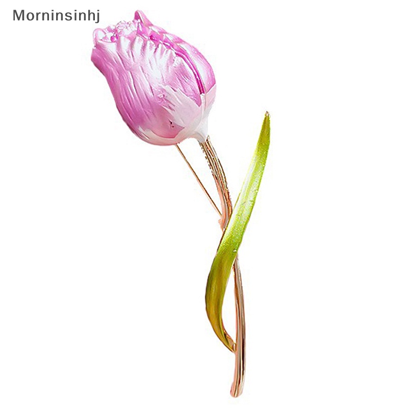 Mornin Charm Enamel Bros Bunga Tulip Untuk Wanita Temperamen Elegan Pernikahan Kantor id