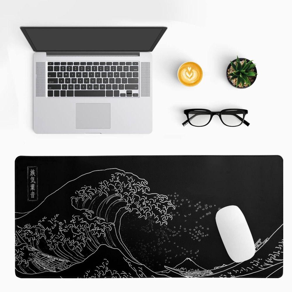Populer Mouse Pad Kantor Alas Meja Hitam Besar Non-Slip